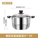家興（JYX）家興蒸鍋德國不銹鋼小蒸鍋家用大湯鍋一層單層加厚加深燃煤氣灶用 26cm尊享單層蒸鍋