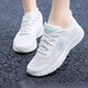 斯凱奇（Skechers）女鞋夏季2025新款運動鞋輕便網(wǎng)面透氣跑步鞋軟底減震休閑鞋小白鞋 白色-WHT/大網(wǎng)眼 38.5