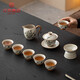 漢帝唐韻（HDTYUN）汝窯功夫茶具套裝手繪家用蓋碗茶杯輕奢高檔喝茶泡茶整套茶具手繪傲梅9頭豆黃汝窯醉陌蓋碗