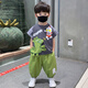 酷樂羊男童套裝2025新款夏季奧特曼短袖衣服洋氣寶寶時髦夏款兒童夏裝潮 灰色 110