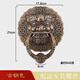 銅匠師 老式雙開(kāi)門(mén)把手仿古門(mén)環(huán)中式獅子頭大門(mén)拉手古銅獸頭把手大拉環(huán) 17.8cm古銅色