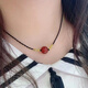 芙蕖 抖音同款紅瑪瑙項(xiàng)鏈?zhǔn)宙湹鯄嬇疃兑敉钪樽渔i骨鏈網(wǎng)紅金線(xiàn)珍珠裝飾頸鏈 單顆紅瑪瑙【項(xiàng)鏈】