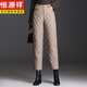 恒源祥輕薄羽絨棉褲女外穿時(shí)尚直筒黑色褲子冬季高腰顯瘦夾棉保暖休閑褲 卡其色 L100-110斤