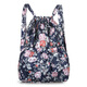 暢印中老年出行方便大容量防水背包女抽繩束口袋花布包雙肩包買(mǎi)菜購物 韓式花卉