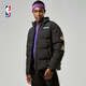 NBA湖人隊羽絨服籃球運動時尚休閑簡約保暖羽絨服 騰訊體育 L