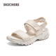 斯凱奇（Skechers）女鞋夏季厚底漏趾涼鞋百搭外穿沙灘鞋 自然色/NAT 37