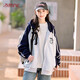 方糖姑娘高中生美式風(fēng)街頭大童棒球服外套春季2025新款少女潮流青少年上衣 3013DYR藏青色 M