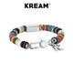 KREAM 原創(chuàng) 彩色火山石手鏈男嘻哈女同款拼接CREATE方塊 18-20cm