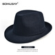 蘇木佰（SOMUBAY）冬季薄款禮帽男士中年爺爺老人爵士帽老年紳士帽爸爸春秋遮陽(yáng)帽子 LRM-178百維斯藏青 58碼