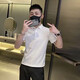 軒萊雅（XUANLAIYA）翻領(lǐng)短袖polo衫男大碼潮牌夏季韓版修身潮流2023新款百搭體恤上衣 白色 L