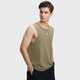 HOTSUIT后秀運動(dòng)背心科技T恤男新款運動(dòng)訓練健身無(wú)袖上衣寬松透 橄欖綠 L