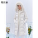 歌莉婭長(zhǎng)款羽絨服女冬季狐貍毛領(lǐng)保暖防風(fēng)鵝絨外套1ASC8D700 05W米白 S (155)