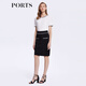 PORTS寶姿商場(chǎng)同款女裝春季時(shí)尚撞色針織提花半身裙LM8K211MZF004 黑色 M L