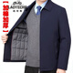 老爺車(chē)秋冬中老年翻領(lǐng)夾克男寬松休閑外套冬天加厚棉衣男士保暖棉服上衣 藏青色-拉鏈款【 加棉加厚】 2XL 180_【135-150斤】