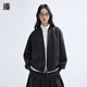 播立領拉鏈棒球服女商場同款2024新款學院風洋氣短外套BDR1WD0202 K40玄黑 玄黑 S