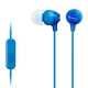 索尼MDR-EX15AP 耳機(jī)入耳式重低音手機(jī)游戲耳麥有線控通話電腦通用耳塞 3.5mm接口圓口 藍(lán)色（3.5mm圓口接口）