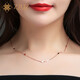 ZJUZ18K金項(xiàng)鏈女四葉草項(xiàng)鏈簡約鎖骨鏈彩金項(xiàng)鏈時(shí)尚情人節(jié)禮物送女友 18K玫瑰金色（彩四葉草項(xiàng)鏈）