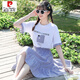 皮爾卡丹（pierre cardin）初中學(xué)生連衣裙12女孩13套裝1高中女生15夏裝大童夏季夏天裙子 白色 2XL