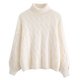 妃奧絨小個(gè)子打底衫加厚高領(lǐng)毛衣女2023新款秋冬季寬松內搭針織衫上衣 白色 M