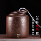 茗泥堂（MINGNITANG） 宜興原礦紫砂水缸儲水罐帶水龍頭/抽水上水器陶瓷凈水缸家用水缸 20升牡丹水缸 水龍頭+抽水兩用款