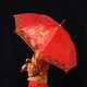 婚禮婚慶用品新娘傘出門紅傘 結(jié)婚紅傘長(zhǎng)柄傘 新娘出嫁紅色遮陽(yáng)傘工藝晴雨傘女方嫁妝陪嫁 直柄款【百年好合—經(jīng)典款】