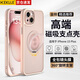 KEKLLE【膚感支點(diǎn)殼】適用iPhone15plus手機(jī)殼 蘋果15plus保護(hù)套磨砂抗指紋360°磁吸支架保護(hù)套 櫻花粉