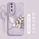 吟悅 適用榮耀90/pro手機殼 新ins風(fēng)鏡頭全包天使眼硅膠輕奢高級感軟殼羽紗蝴蝶女 【古董白】玫瑰蝴蝶淡紫-贈膜+指環(huán)扣 榮耀90Pro