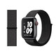 例米 適用蘋(píng)果手表apple watch10/9/8/7/6/SE表帶iWatch5/4代尼龍回環(huán)表帶男女款透氣ultra腕帶潮個(gè)性 黑色 42/44mm