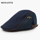 蒙奈特（MONAITTE）帽子男秋冬新款前進(jìn)帽潮戶(hù)外運動(dòng)休閑復古貝雷帽四季遮陽(yáng)鴨舌帽女 藏青色 均碼 可調節（53-61CM）