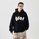 GOLFCROSS多巴胺肌理發(fā)泡字母印花套頭連帽衛衣男女同款 黑色 S 