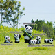 蔚然花屋戶外花園小區(qū)草坪園林景觀裝飾玻璃鋼雕塑動物仿真熊貓擺件 熊貓一套6只