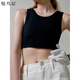 悅鳥(niǎo)記束胸內衣帥t套頭les超平學(xué)生薄款大胸顯小縮胸束胸背心塑胸裹胸女 A42黑色+黑色 L 碼