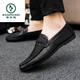 啄木鳥(niǎo)駕車(chē)鞋一腳蹬開(kāi)車(chē)樂(lè )福鞋皮鞋防水英倫風(fēng)豆豆鞋男潮鞋子休閑鞋低幫 豆豆D839黑色 42