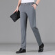 歌島（GEDAO）夏季薄款休閑褲男直筒修身彈力長(cháng)褲男裝商務(wù)休閑牛奶冰絲抗皺褲子 灰色 34(2.7尺褲腰）