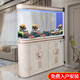歐寶子彈頭魚缸客廳家用大型屏風(fēng)生態(tài)水族箱循環(huán)底過濾智能懶人金魚缸 126x43x85/75cm