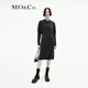 MO&Co.針織連衣裙綿羊毛羊駝毛裂口收腰高腰直筒灰色針織連衣裙 礦灰色 M 165