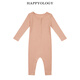 happyologyHappyology英國兒童長(cháng)袖爬服男女寶寶英倫連體衣秋季純色可愛(ài)哈衣 蜜桃粉 90cm (92cm)