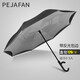 PEJAFAN長柄傘自動免持超大車載反向傘防風(fēng)防暴雨雙人大號雨傘商務(wù)汽車用 長柄反向傘灰色(2-3)人用+反光邊