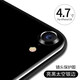 豆圖（DOUTU）蘋(píng)果8后攝像頭保護圈iphone7 plus后置鏡頭膜i8鋼化膜8p背膜金屬邊框 i7/i8【單色款】亮黑色+鏡頭膜