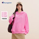 Champion冠軍連帽衛衣女秋季新款刺繡logo加絨上衣校園風(fēng)潮牌 粉色 M 