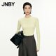 JNBY/江南布衣秋冬美麗諾羊毛針織衫女圓領撞色拼接毛衣5O0312880 750/黃色系多彩混雜色 M