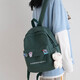 牧瑾ins小背包女雙肩包小清新迷你小書(shū)包大學(xué)生輕便春游簡(jiǎn)約通勤包包 綠色（隨機徽章+腮紅熊）看尺寸