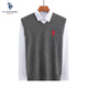U.S. POLO ASSN.馬甲男秋冬保暖打底背心針織男士馬夾上衣男裝 淺灰 2XL 
