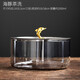 唐豐創(chuàng  )意玻璃茶洗帶蓋防塵家用辦公輕奢功夫茶具收納碗水洗盂杯洗 海豚茶洗