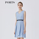 PORTS寶姿春夏新品女裝V-領(lǐng)無袖中長連衣裙LM8D079MFT022 霧藍(lán)色 M (6)