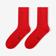 浪莎4雙紅襪子本命年男襪屬蛇年短襪大紅色踩小人女襪船襪隱形襪淺口 男中筒襪 4雙 均碼