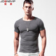 簡(jiǎn)束 短袖T恤男純色棉質(zhì)t恤夏季休閑運動(dòng)緊身t恤男圓領(lǐng)修身打底汗衫潮 深灰色 3XL （87kg左右）
