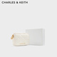 CHARLES&KEITH菱格拉鏈腕帶手拎零錢包女生日禮物CK6-30701399Cream奶白色XXS