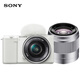 索尼（SONY）ZV-E10L APS-C半畫幅微單數(shù)碼相機(jī)白色 人像雙鏡頭套裝（標(biāo)準(zhǔn)鏡頭+50F1.8定焦大光圈鏡頭銀色）