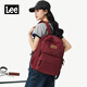 Lee雙肩包女大容量通勤休閑背包男大學(xué)生書(shū)包上課電腦包輕便百搭包包 酒紅色